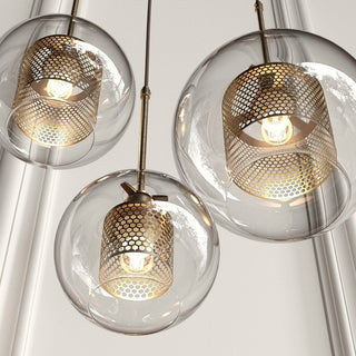 Suspension en verre – Suspension moderne avec longueur réglable et finition dorée