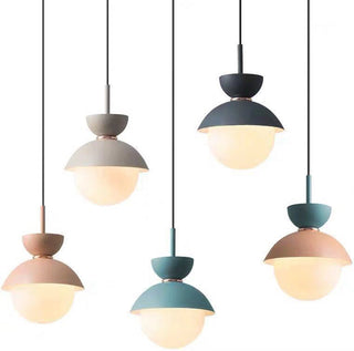 Colorful pendant top view — metal double head G9 fixture
