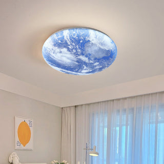 Round modern moon ceiling lamp, soft glow LED design