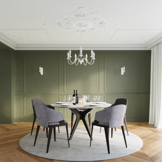 White Candleholder Chandelier – Elegant 7 Bulb Modern Dining Room Light Fixture