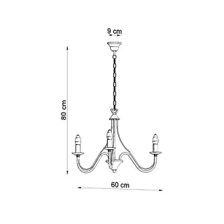 Black Candle Chandelier – Modern 3 Bulb Lighting Fixture for Living Room Decor