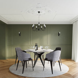 Black Candle Holder Chandelier - 5 Flame Candlestick Lighting for Living Room
