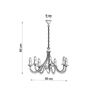 Black Candle Chandelier | Elegant Living Room Lighting Fixture - Asterion Model