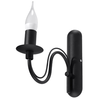 Black Wall Sconce – Modern Candle Holder with Warm Ambient Glow & Cozy Living Room Light