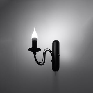 Black Wall Sconce – Modern Candle Holder with Warm Ambient Glow & Cozy Living Room Light