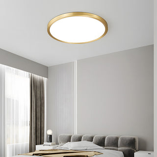 LED minimalist ceiling fixture copper – circular warm light