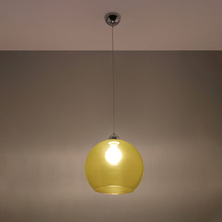 Ochre Glass Pendant Light – Minimalist Globe Lighting for Living Room & Dining