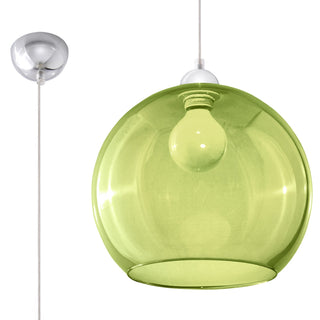 Suspension en verre vert – Lampe boule en verre minimaliste | Éclairage moderne