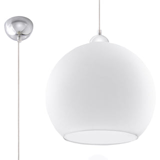 White Glass Pendant | Minimalist Pendant Light with Glass Ball Lamp by Lumavera