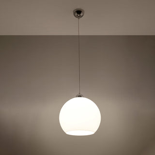 White Glass Pendant | Minimalist Pendant Light with Glass Ball Lamp by Lumavera