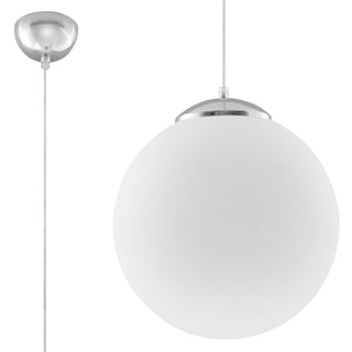 Glass Pendant Light – Minimalist Steel Globe Lamp | Modern Lighting Fixture