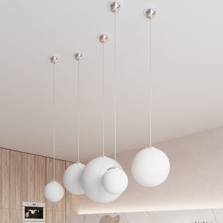 Glass Pendant Light – Minimalist Steel Globe Lamp | Modern Lighting Fixture