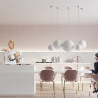 Glass Pendant Light – Minimalist Steel Globe Lamp | Modern Lighting Fixture