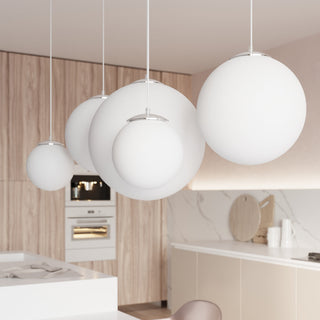 Glass Pendant Light – Minimalist Steel Globe Lamp | Modern Lighting Fixture