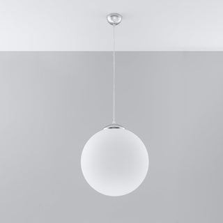 Glass Pendant Light – Minimalist Steel Globe Lamp | Modern Lighting Fixture
