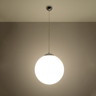 Glass Pendant Light – Minimalist Steel Globe Lamp | Modern Lighting Fixture