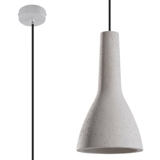 Suspension béton gris – Luminaire style loft avec abat-jour finition minérale