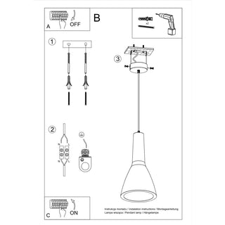 Suspension béton gris – Luminaire style loft avec abat-jour finition minérale