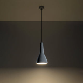 Suspension béton gris – Luminaire style loft avec abat-jour finition minérale