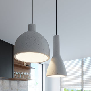 Industrial Pendant Light | Gray Concrete Lampshade - Chic Modern Pendant Lamp