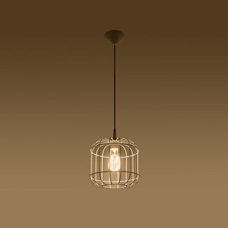 White Geometric Pendant Light – Adjustable Modern Ceiling Lamp for Living Room