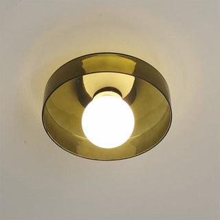 Plafonnier de cuisine moderne - Luminaire rond en verre à montage encastré pour éclairage d'îlot
