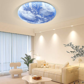 Plafonnier LED Lune - Luminaire Moderne Rond avec Éclairage Doux