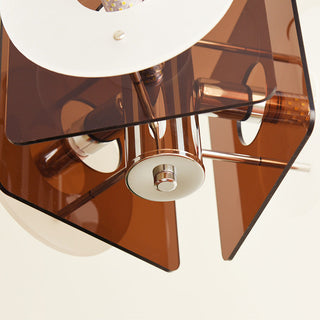 Danish Deco glass pendant top view — mid-century ceiling lamp