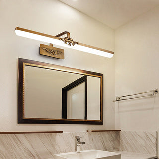 Classic acrylic metal bronze bathroom sconce detail — vintage