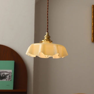 Suspension moderne à bord ruban de verre - Petite lampe romantique pour salon