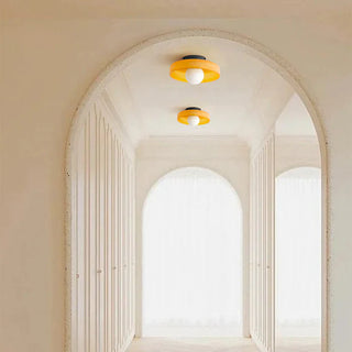 Round glass ceiling light flush mount – minimalist kitchen fixture