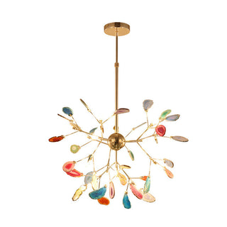 Nordic agate chandelier luxury metal frame ceiling fixture