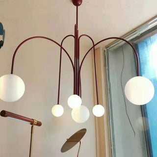 Art Deco glass ball chandelier large adjustable pendant lamp
