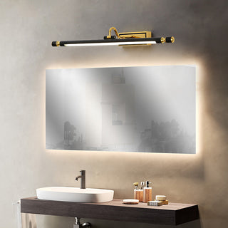 Modern black LED vanity wall sconce detail — bathroom fixture