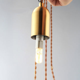 Sleek glass pendant side view — modern LED living room lamp