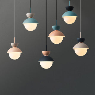 Suspension métallique – Suspension double têtes colorée avec culot d'ampoule G9