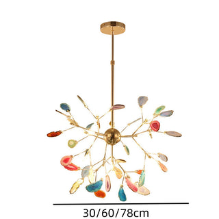 Luxury metal frame Nordic agate chandelier ceiling pendant