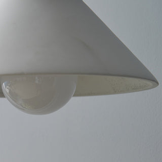 Suspension en Béton - Lampe Cône Moderne Blanche avec Longueur de Suspension Ajustable