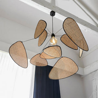 Suspension de cuisine en rotin – Luminaire suspendu moderne et réglable de style bohème
