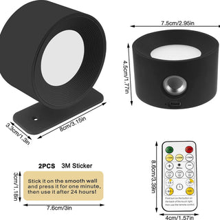 LED wall spotlight styled — modern 360° rotation adjustable lamp