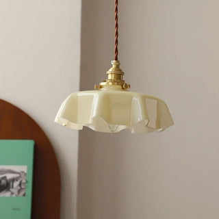 Suspension moderne à bord ruban de verre - Petite lampe romantique pour salon