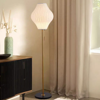 Elegant white silk lamp detail — classic warm texture