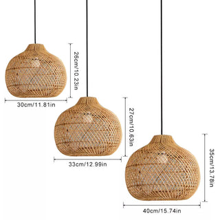 Suspension en rotin - Lampe bohème en osier tressé fabriquée à la main pour le salon