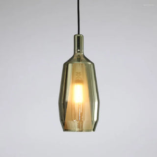 Modern pendant with multicolored glass shade design