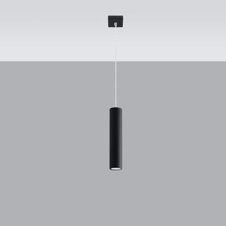 Suspension noire en acier – Lampe cylindrique moderne pour salle à manger et îlot de cuisine