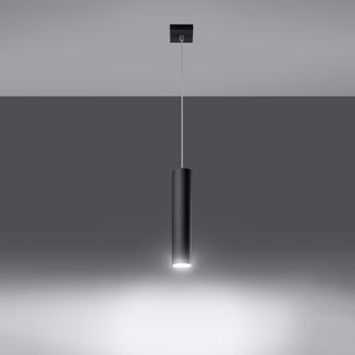 Suspension noire en acier – Lampe cylindrique moderne pour salle à manger et îlot de cuisine