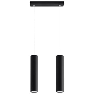 Suspension cylindrique noire – Suspension moderne avec éclairage ambiant chaud réglable