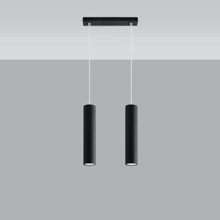 Suspension cylindrique noire – Suspension moderne avec éclairage ambiant chaud réglable