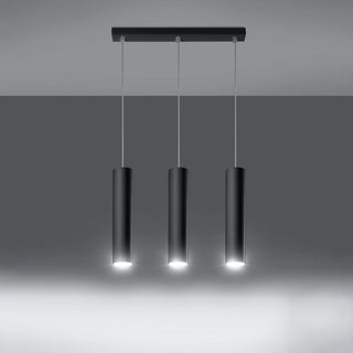 Black Pendant Light – Cylindrical Three Light Fixture | Modern Pendant Lighting