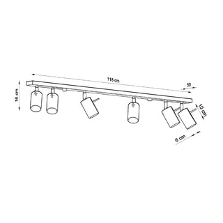 Modern Ceiling Light - 6 Adjustable Spotlights White Ceiling Lamp by Lumavera
